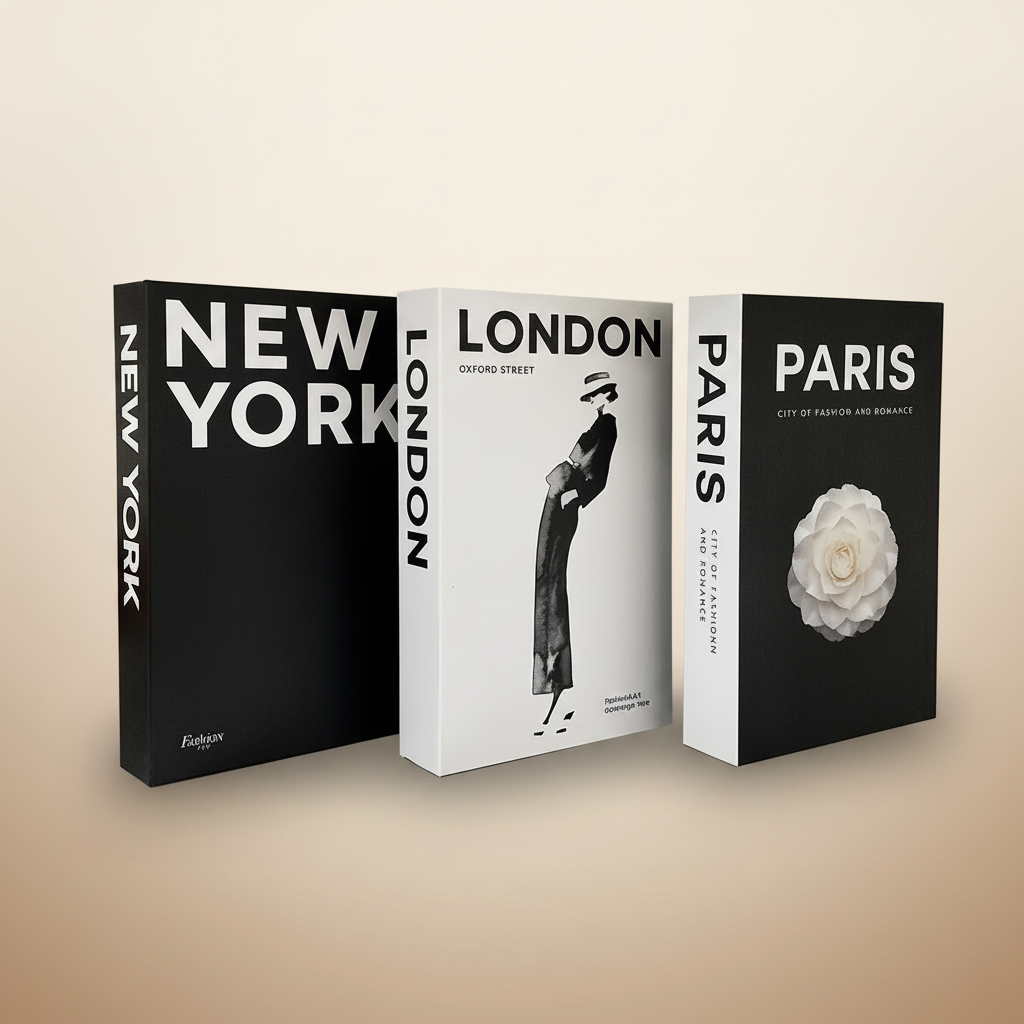 Livres déco fond crème marron