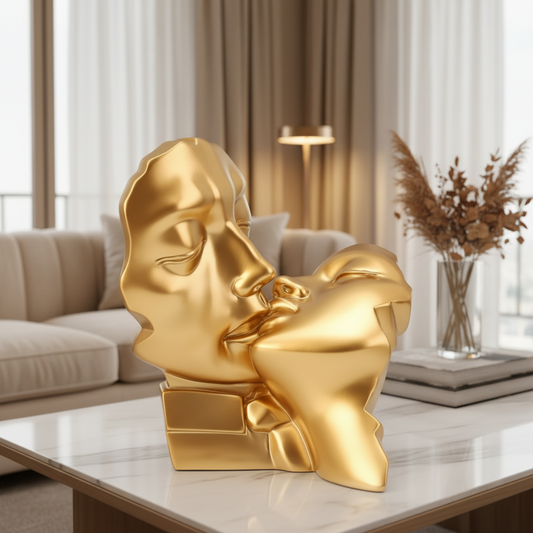 Sculpture couple doré – salon