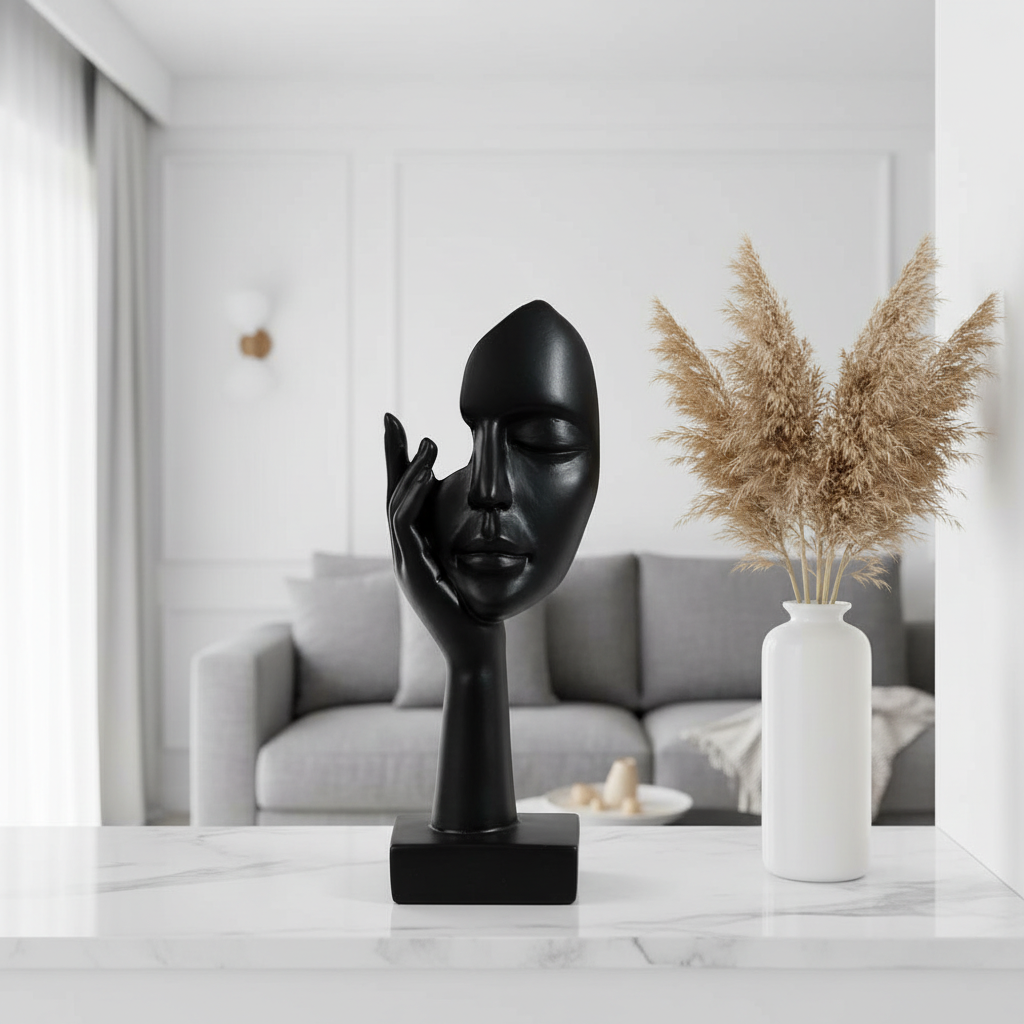 Sculpture noire – photoréaliste